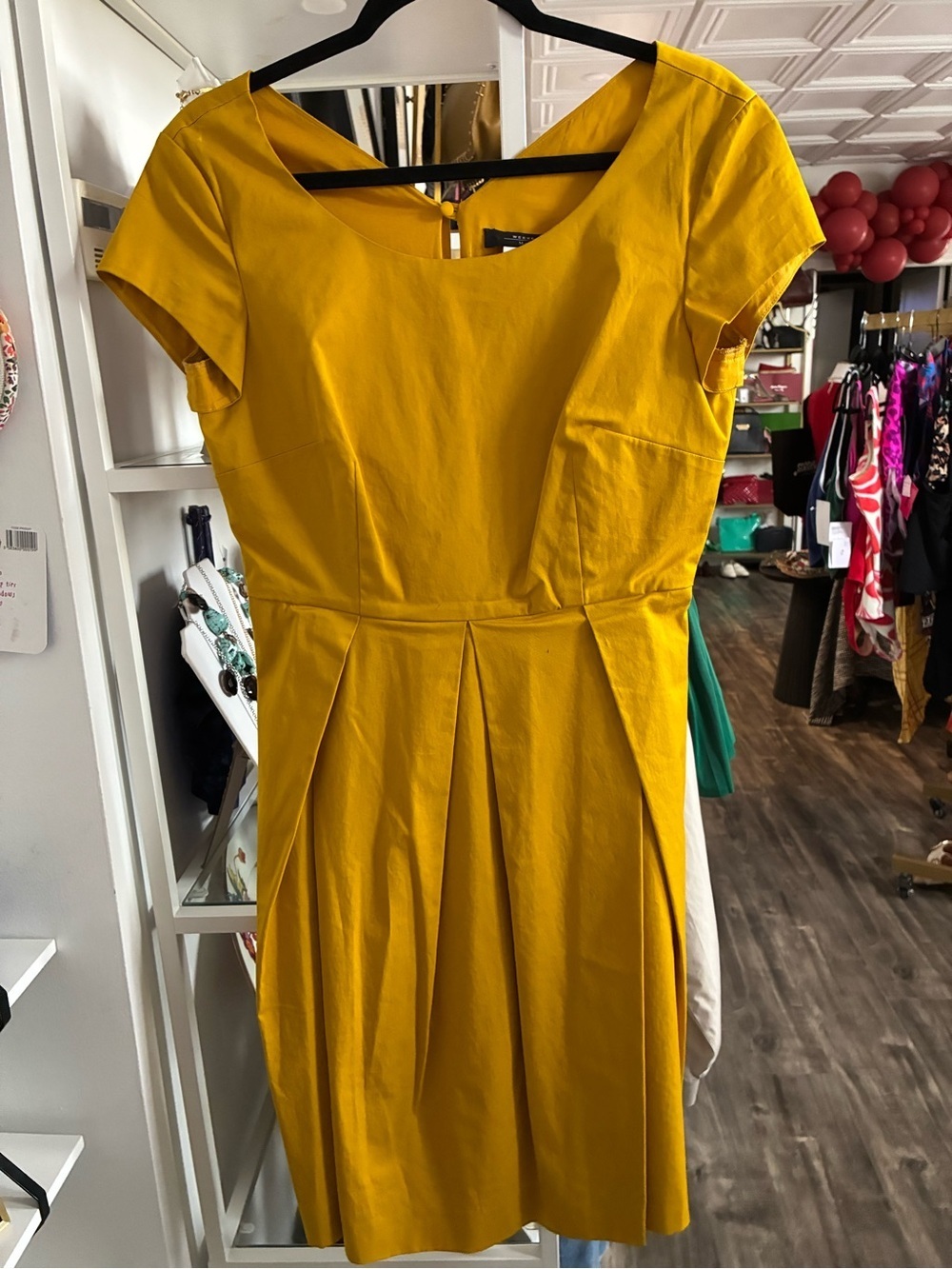 Weekend Max Mara Mustard Yellow Fit-and-Flare Dress